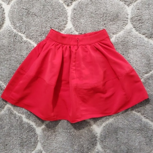 Express High Waist Midi A-Line Red Skirt Size 0 - Picture 3 of 6